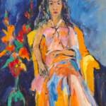 Acryl op doek, Maya Wildevuur, Indiase vrouw
